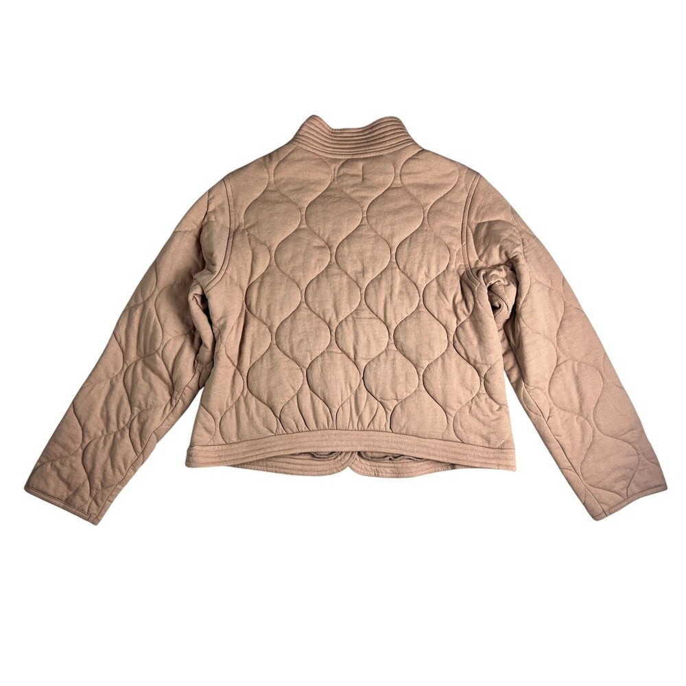 Z Supply Redwood Tan Short Boxy Quilted Jacket Size M Transition Piece Casual - Picture 3 of 13